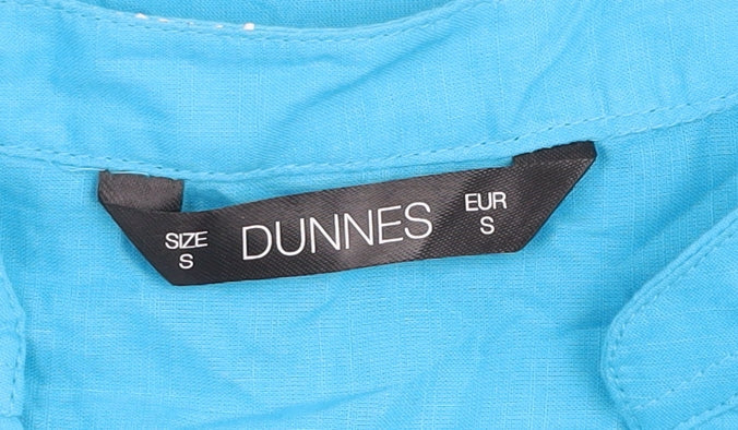 Dunnes Women’s Blue Embroidered Cotton Tunic Blouse Size S