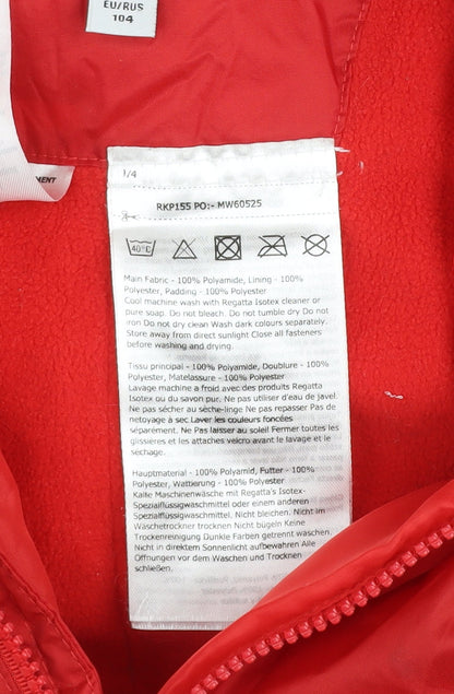 Regatta Boys Red 3-4 Years Waterproof Hooded Snowsuit Ski Suit