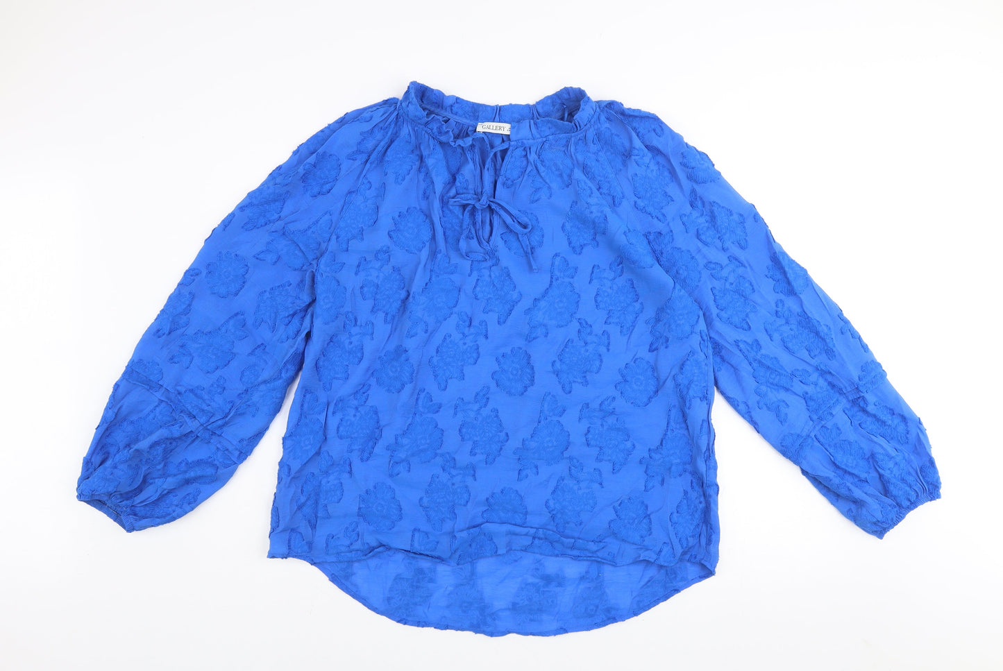 Womens UK Size L Gallery Blue Tunic Blouse