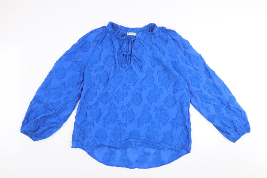 Womens UK Size L Gallery Blue Tunic Blouse