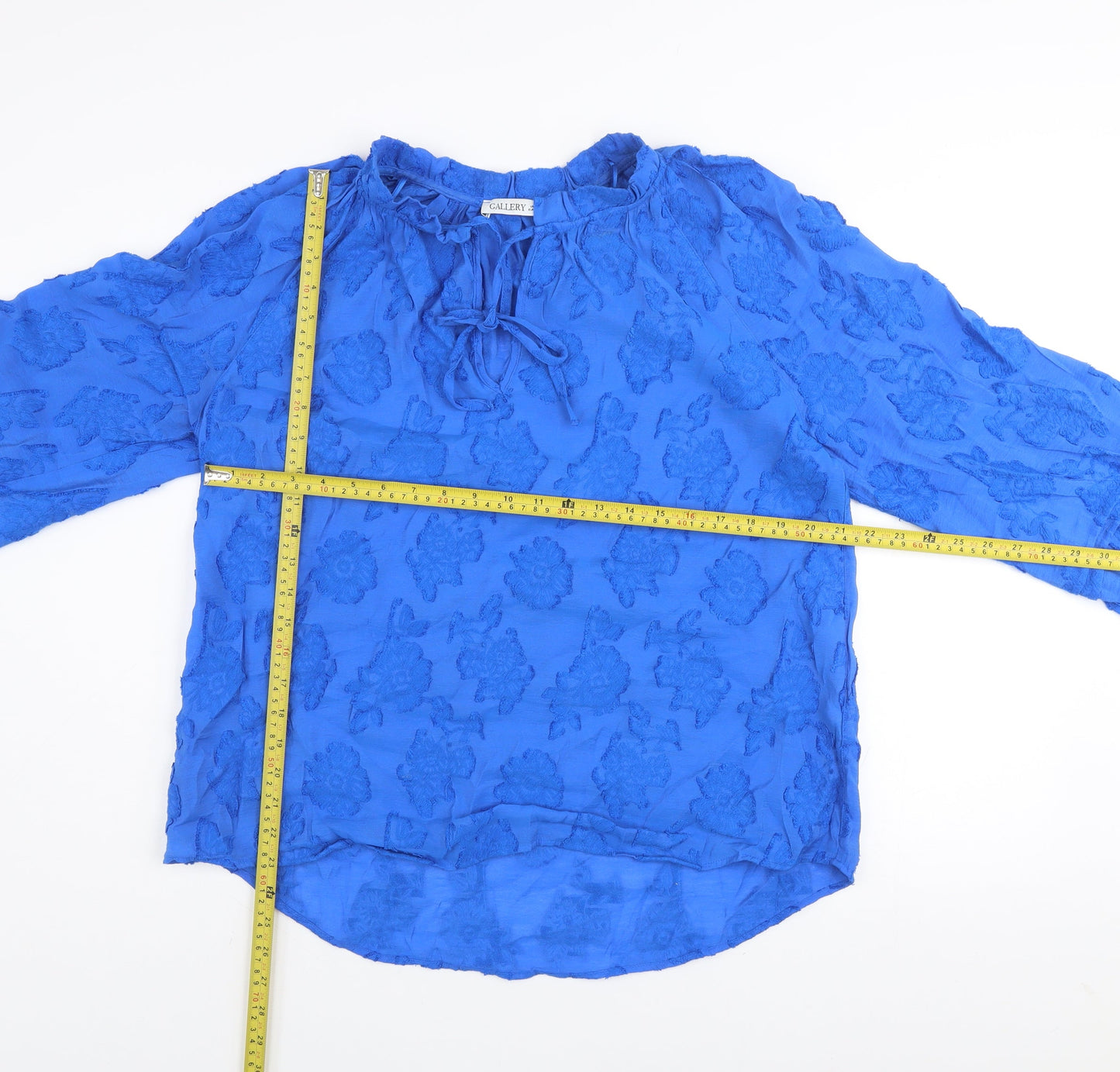 Womens UK Size L Gallery Blue Tunic Blouse