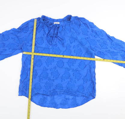 Womens UK Size L Gallery Blue Tunic Blouse