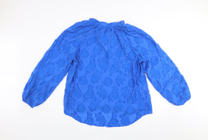 Womens UK Size L Gallery Blue Tunic Blouse