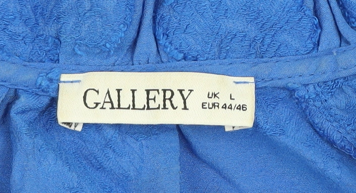 Womens UK Size L Gallery Blue Tunic Blouse