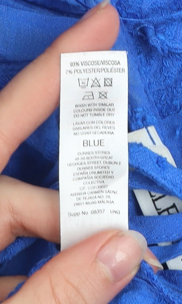 Womens UK Size L Gallery Blue Tunic Blouse