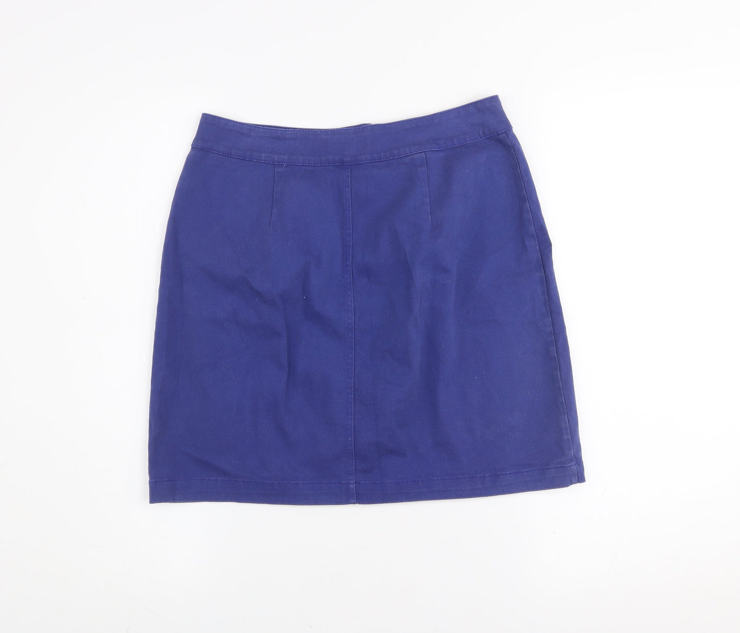 PrettyLittleThing Women's Blue A-Line Button Skirt Size 10