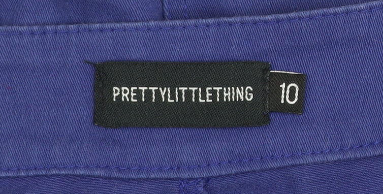 PrettyLittleThing Women's Blue A-Line Button Skirt Size 10