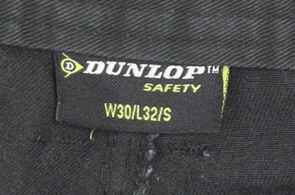 Dunlop Safety Men's Black Cargo Workwear Trousers W30 L32