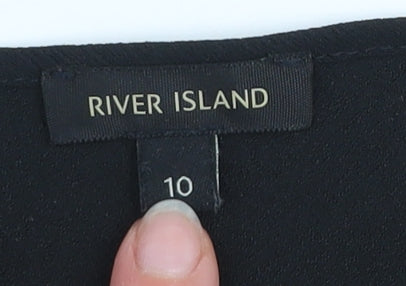 Womens UK Size 10 River Island Black Camisole Tank