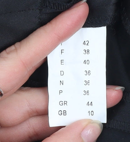 James Lakeland Women's Black Leopard Print Collared Bodycon Dress Size 10