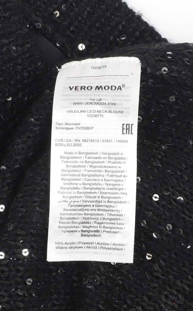 Womens UK Size S VERO MODA Black Pullover Jumper
