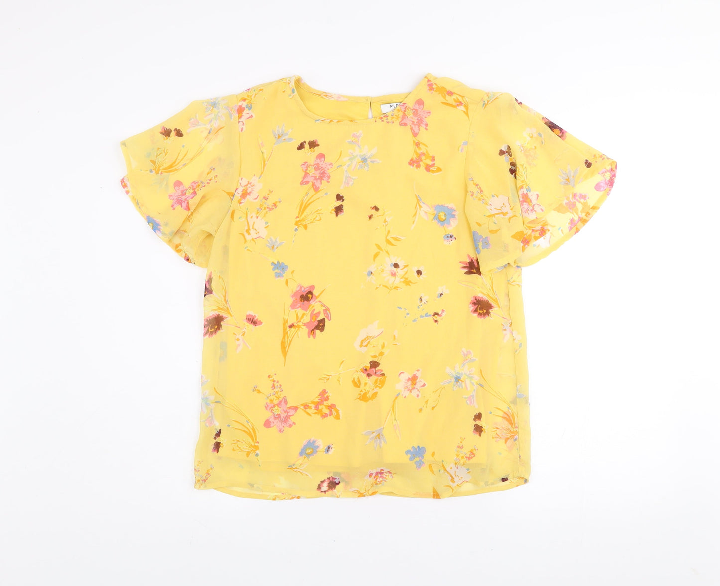 Womens UK Size S Pieces Yellow Basic Blouse