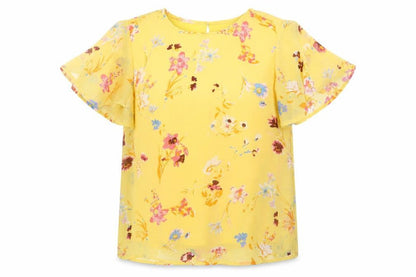 Womens UK Size S Pieces Yellow Basic Blouse