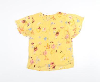 Womens UK Size S Pieces Yellow Basic Blouse