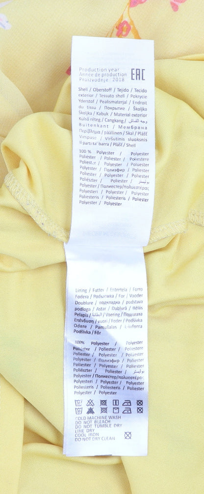 Womens UK Size S Pieces Yellow Basic Blouse