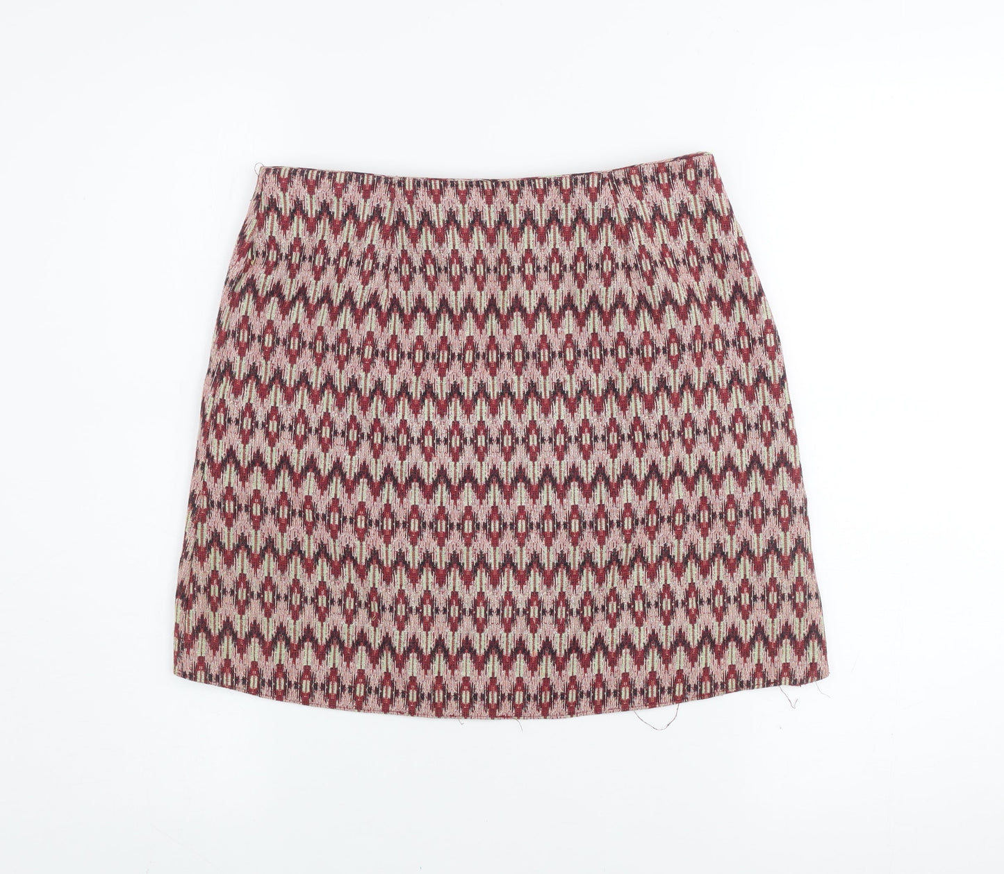 New Look Women’s Multicoloured Geometric Short Tweed Skirt Size 10