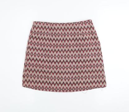 New Look Women’s Multicoloured Geometric Short Tweed Skirt Size 10