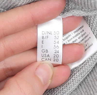 Womens UK Size 24 TR Grey Cardigan Jumper
