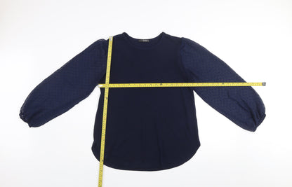 Quiz Womens Blue Puff Sleeve Long Sleeve Blouse Size 12