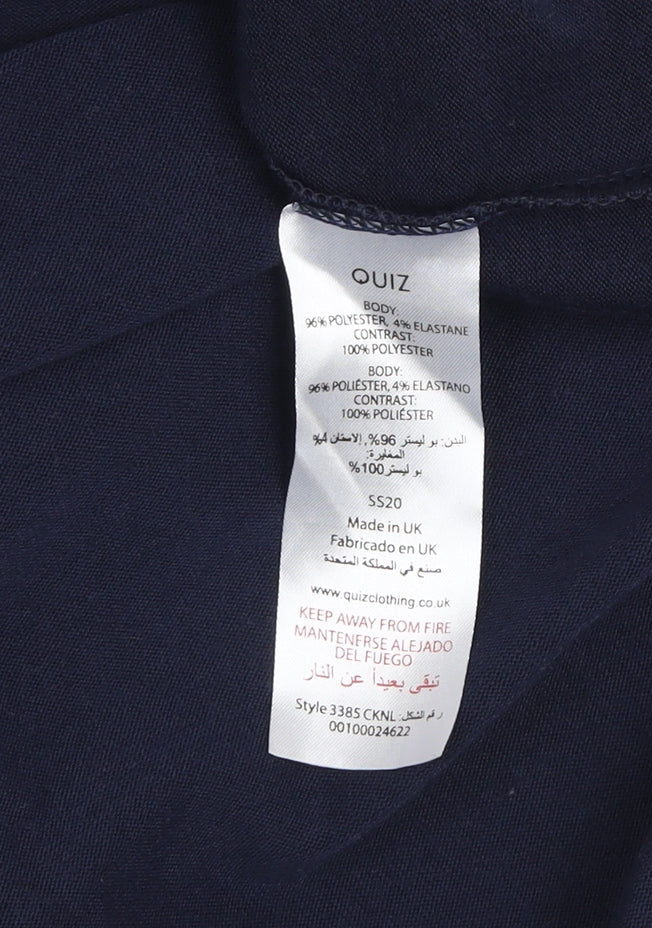 Quiz Womens Blue Puff Sleeve Long Sleeve Blouse Size 12