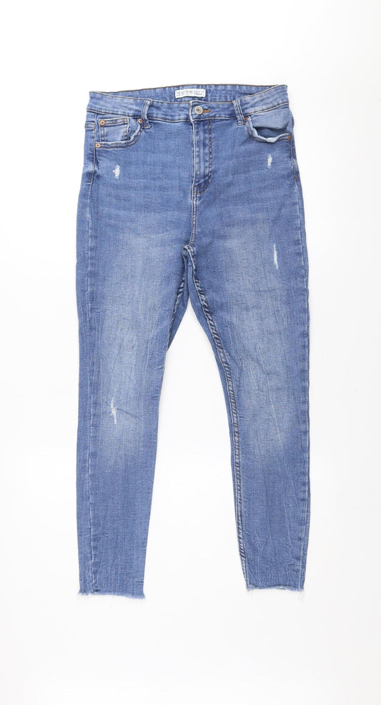 Denim Co Womens Blue Size 14 Skinny Distressed Stretch Jeans