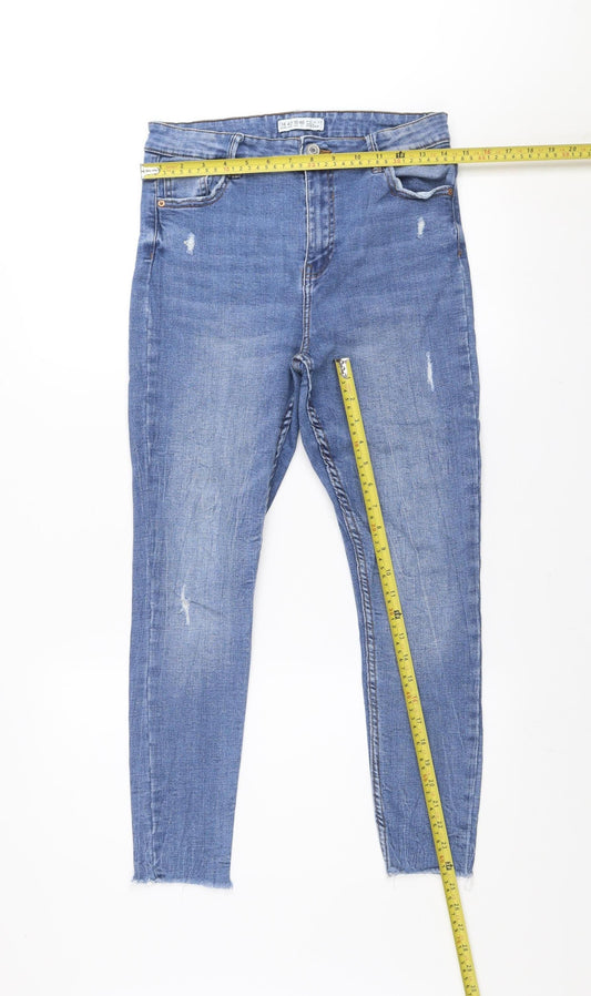 Denim Co Womens Blue Size 14 Skinny Distressed Stretch Jeans