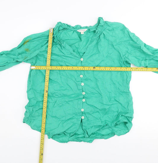 Womens UK Size M Monsoon Green Basic Blouse