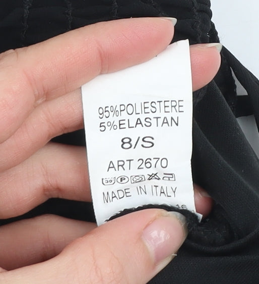 I SAW IT FIRST Women's Black Cropped Puff Sleeve Chiffon Blouse - Size S