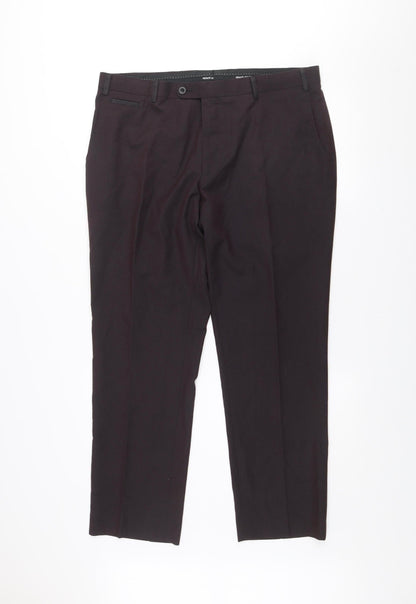 Remus Uomo Men's Black 38S Slim Fit Dress Pants Trousers