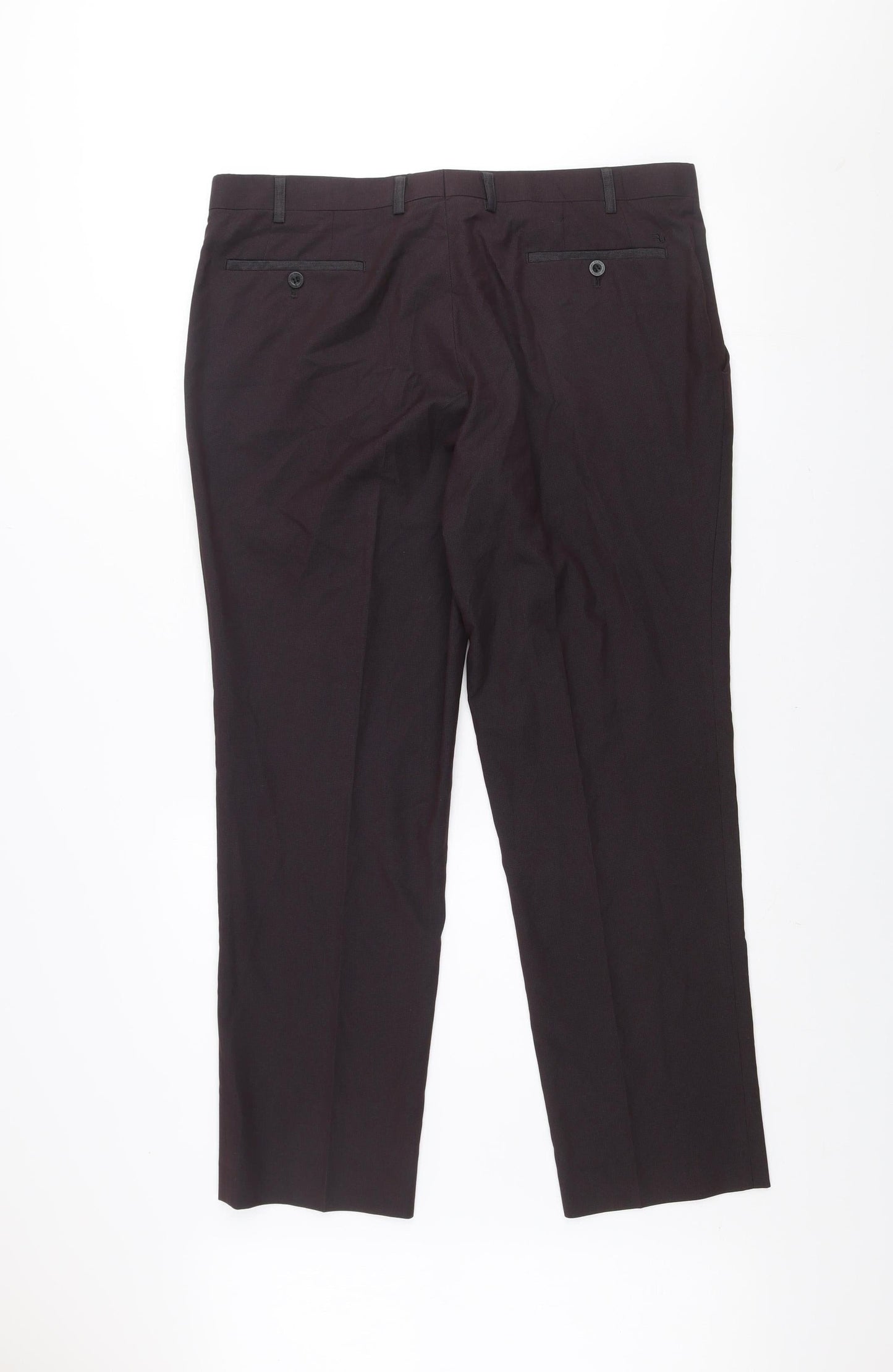 Remus Uomo Men's Black 38S Slim Fit Dress Pants Trousers