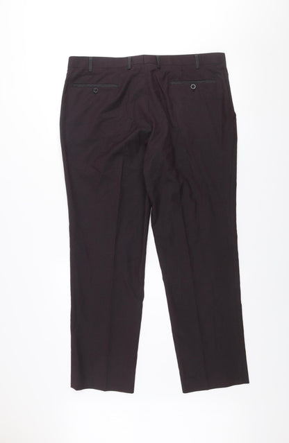 Remus Uomo Men's Black 38S Slim Fit Dress Pants Trousers
