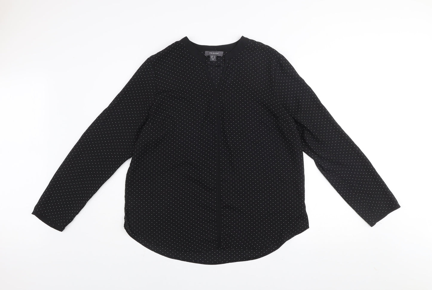 Primark Women’s Black Polka Dot Long Sleeve Blouse Size 16