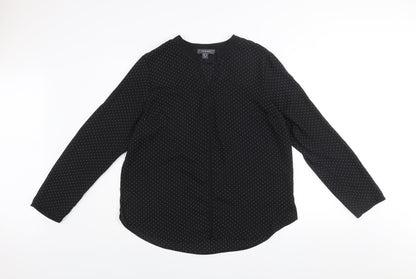 Primark Women’s Black Polka Dot Long Sleeve Blouse Size 16