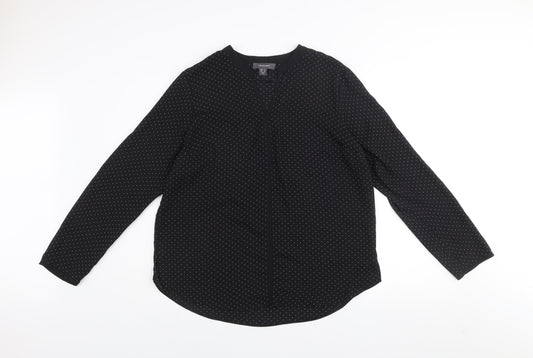 Primark Women’s Black Polka Dot Long Sleeve Blouse Size 16