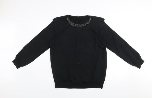 George Women’s Black Embellished Crew Neck Pullover Jumper Size 12-14