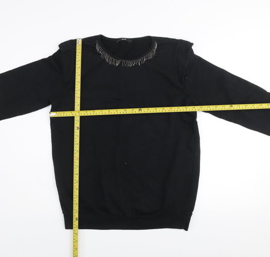 George Women’s Black Embellished Crew Neck Pullover Jumper Size 12-14