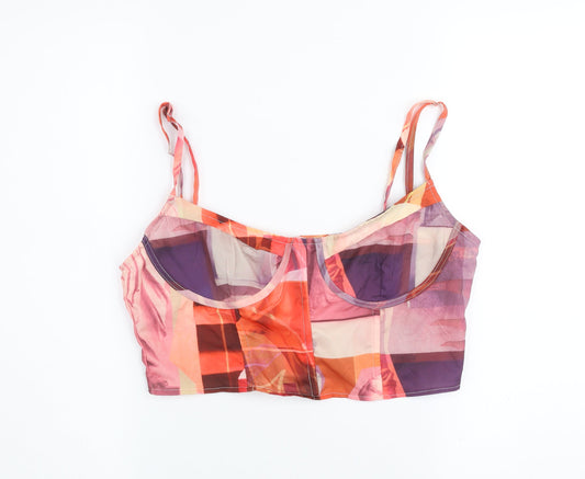 PrettyLittleThing Womens Multicoloured Mesh Camisole Top UK 12