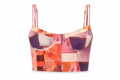 Womens UK Size 12 PRETTYLITTLETHING Multicoloured Camisole Tank