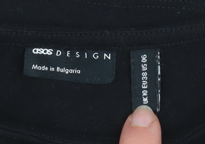 ASOS DESIGN Women's Black Cropped Cut-Out Tank Top Size 10