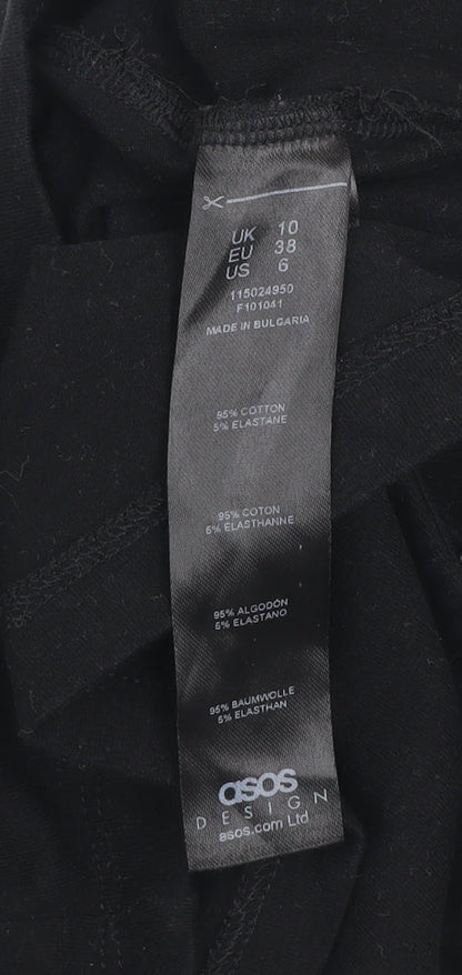 ASOS DESIGN Women's Black Cropped Cut-Out Tank Top Size 10