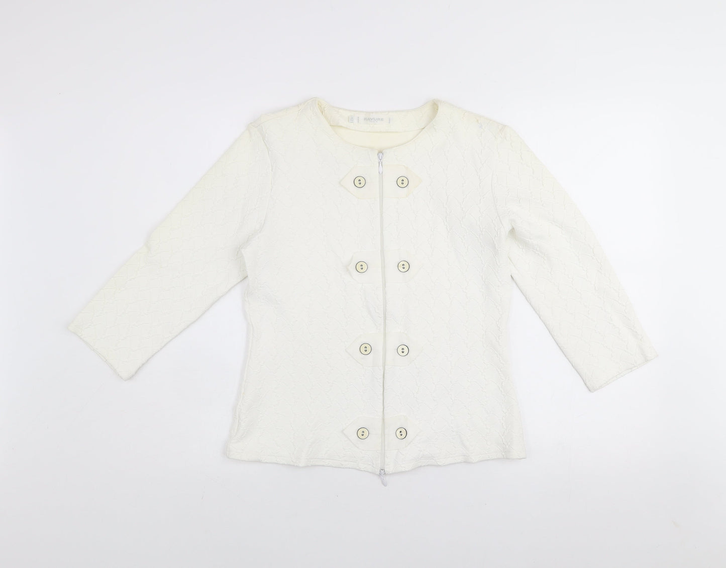 Womens UK Size 14 Rayure Paris Ivory Basic Jacket
