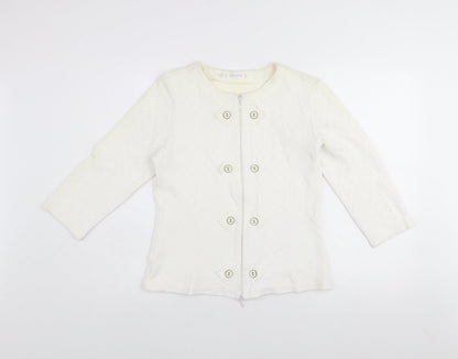 Womens UK Size 14 Rayure Paris Ivory Basic Jacket