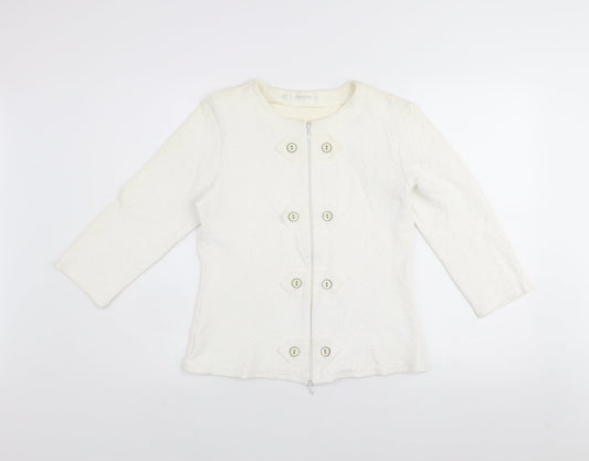 Womens UK Size 14 Rayure Paris Ivory Basic Jacket
