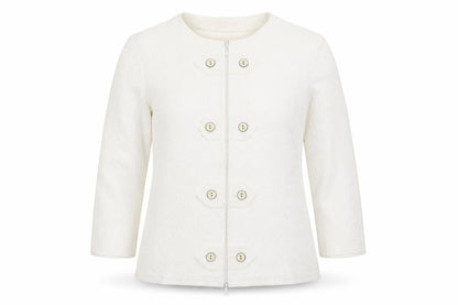 Womens UK Size 14 Rayure Paris Ivory Basic Jacket