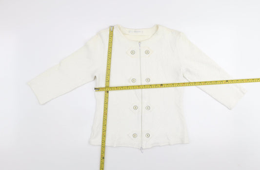 Womens UK Size 14 Rayure Paris Ivory Basic Jacket
