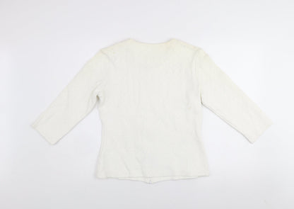 Womens UK Size 14 Rayure Paris Ivory Basic Jacket