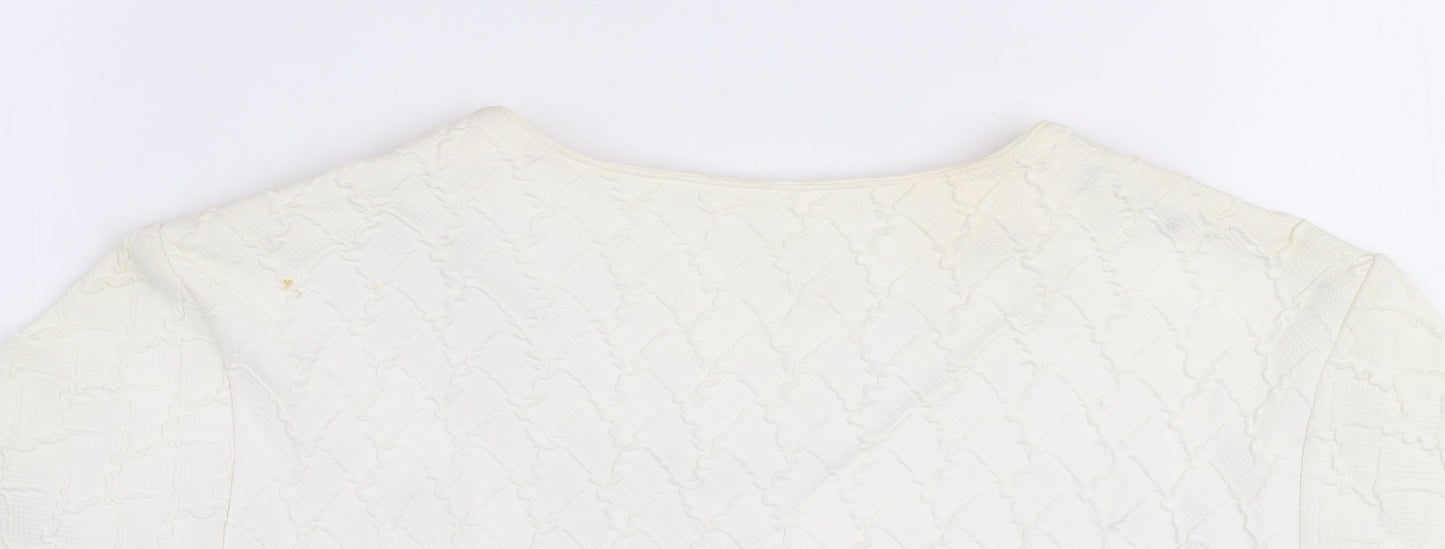 Womens UK Size 14 Rayure Paris Ivory Basic Jacket