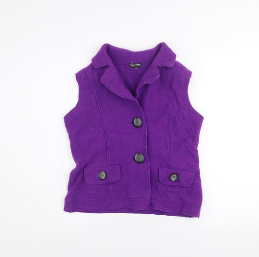 Gerry Weber Women Purple Wool Button Waistcoat Size 10