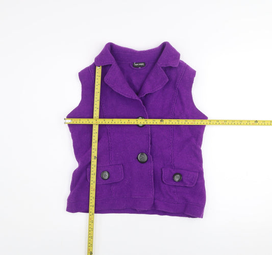 Gerry Weber Women Purple Wool Button Waistcoat Size 10