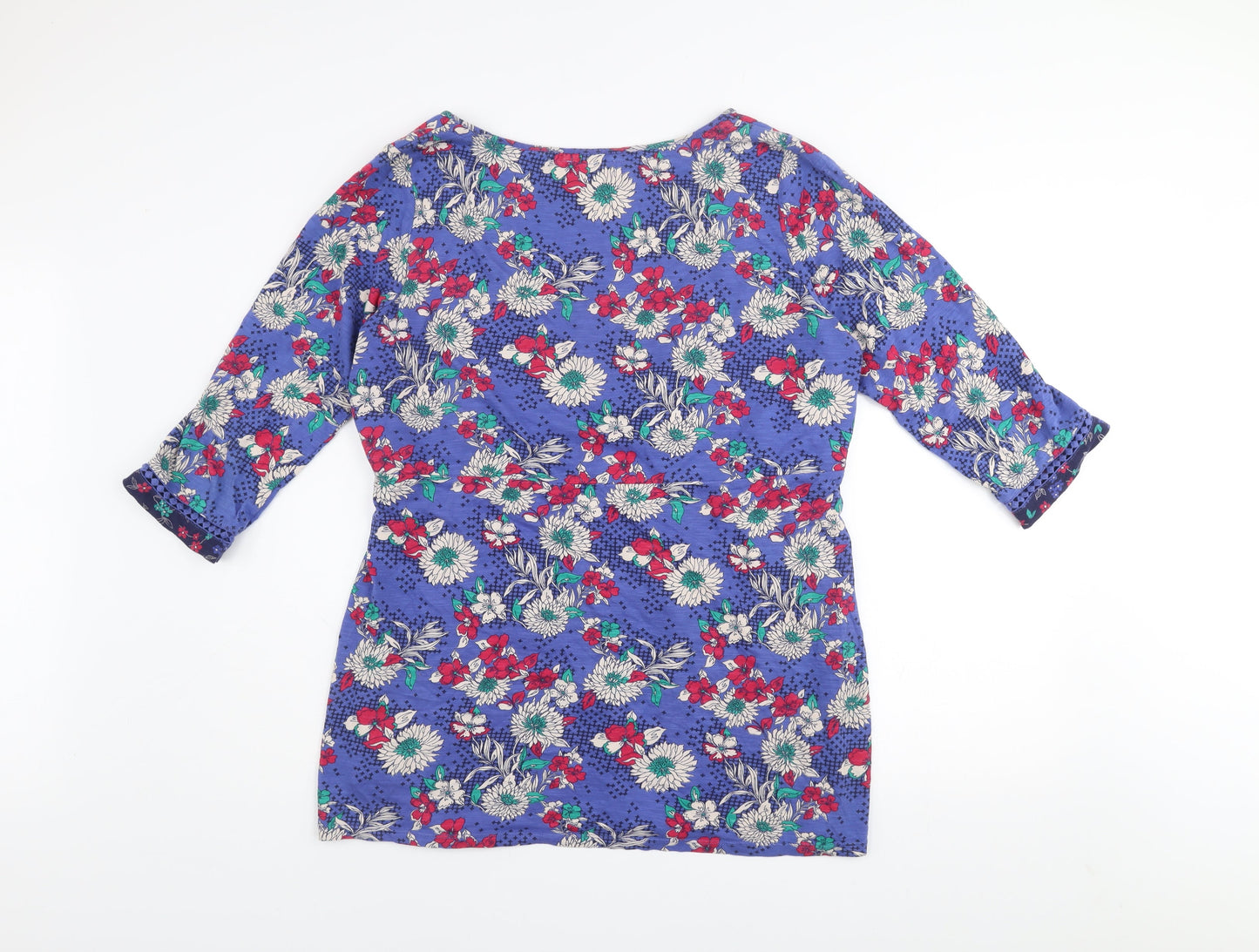 Marks and Spencer Per Una Weekend Blue Floral Cotton Wrap Dress Women’s Size 16